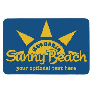 Ímã Imagem personalizada de texto e cor da Sunny Beach
