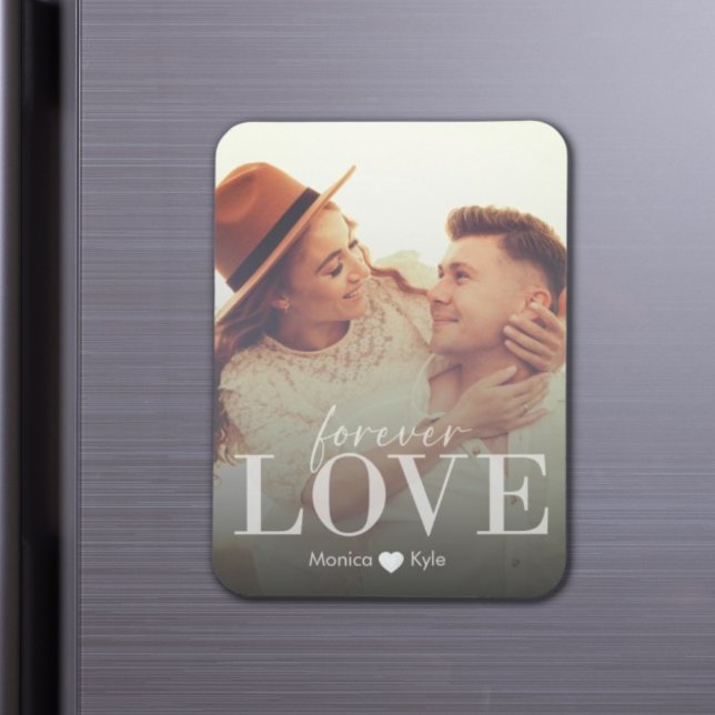 Ímã Imagem Personalizada do Amor Romântico para Sempre (Couples custome photo Forever Love Romantic magnet)