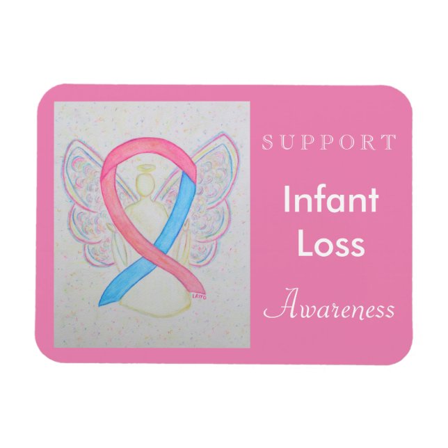 Ímã Imagem Personalizada do Anjo da Fita de Perda de c (Horizontal)