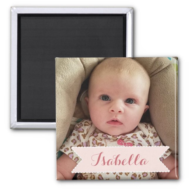 Imã Imagem Personalizada do Bebê e do Nome (Frente)