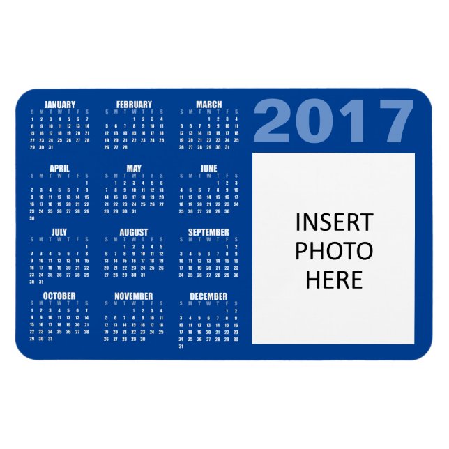 Ímã Imagem Personalizada do Calendário 2017 (Horizontal)