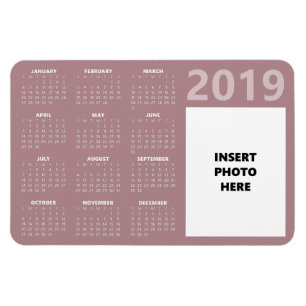 Ímã Imagem Personalizada do Calendário 2019 - Rosa Du