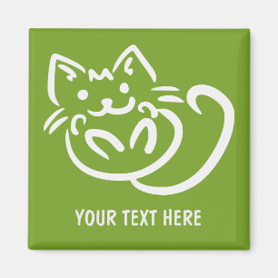 Imã Imagem personalizada do Cat Illustration