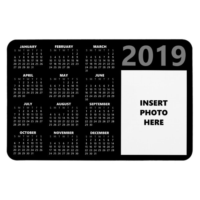 Ímã Imagem Personalizada do Magnet do Calendário 2019  (Horizontal)