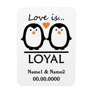 Ímã Imagem personalizada do Penguin Love