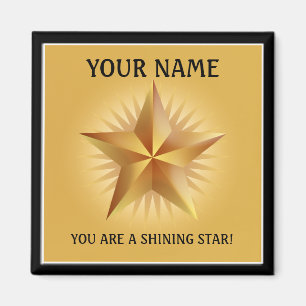 Imã Imagem Personalizada do Shining Star Dourada