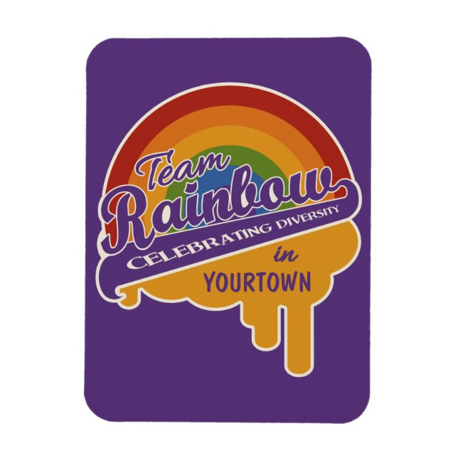 Ímã Imagem personalizada do Team Rainbow (Vertical)