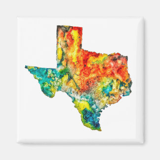 Imã Imagem Personalizada do Texas Watercolor