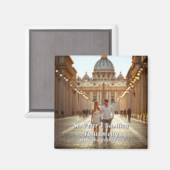 Imã Imagem Personalizada do Viagem do vaticano para So (Front/Back)