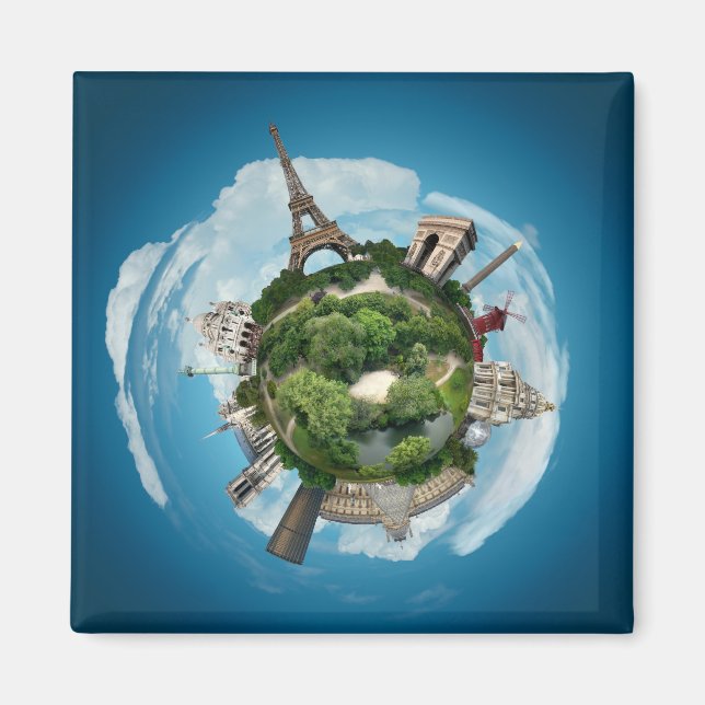 Imã Imagem planeta Paris (Frente)