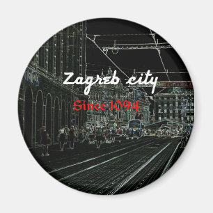 Imã Imagem preta da cidade de Zagreb