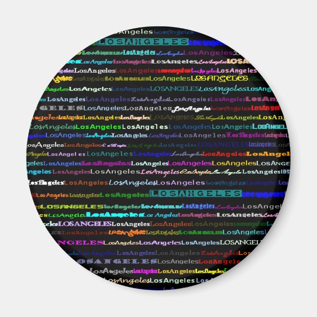 Imã Imagem preta de Los Angeles (Frente)