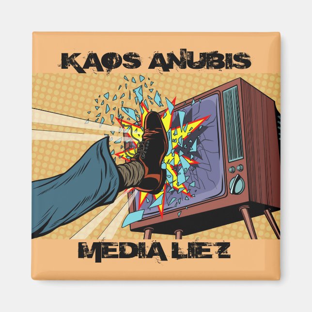 Imã Imagem Quadrada de 2 Polegadas do Kaos Anubis MEDI (Frente)