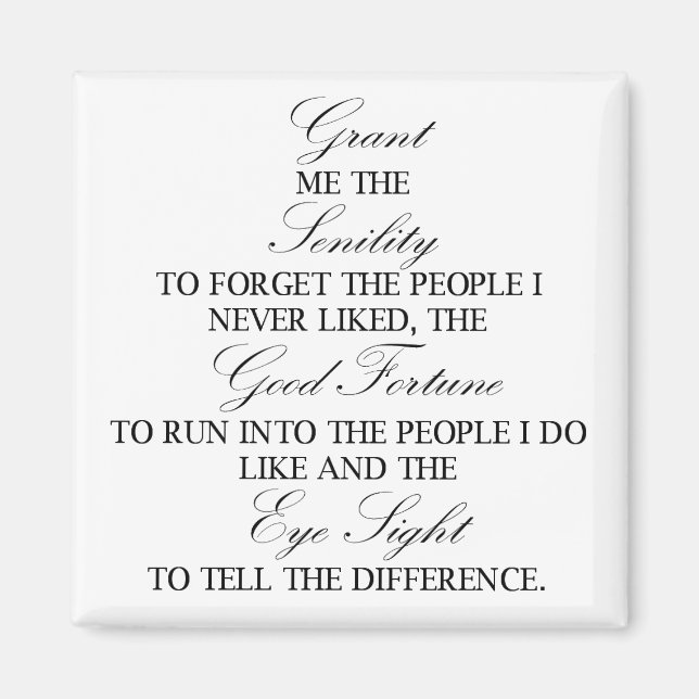 Imã Imagem quadrada de oração da senilidade (Frente)