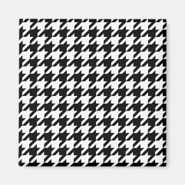 Imã Imagem Quadrada de Padrão Preto e Branco