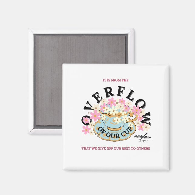 Imã Imagem quadrada de SOBREFLUXO Desenhada por Adiela (Front/Back)