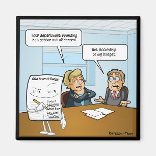 Imã Imagem Quadrada Engraçada do Orçamento