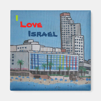 Imã Imagem quadrada personalizada que amo Israel