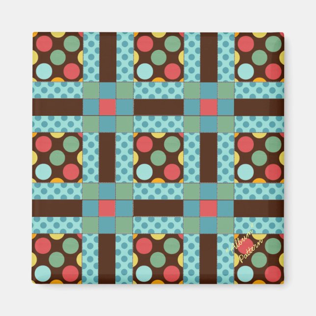 Imã Imagem Quilt Block "Album" 2 Inch Square Magnet (Frente)