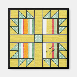 Imã Imagem Quilt Block "Bear Paw"