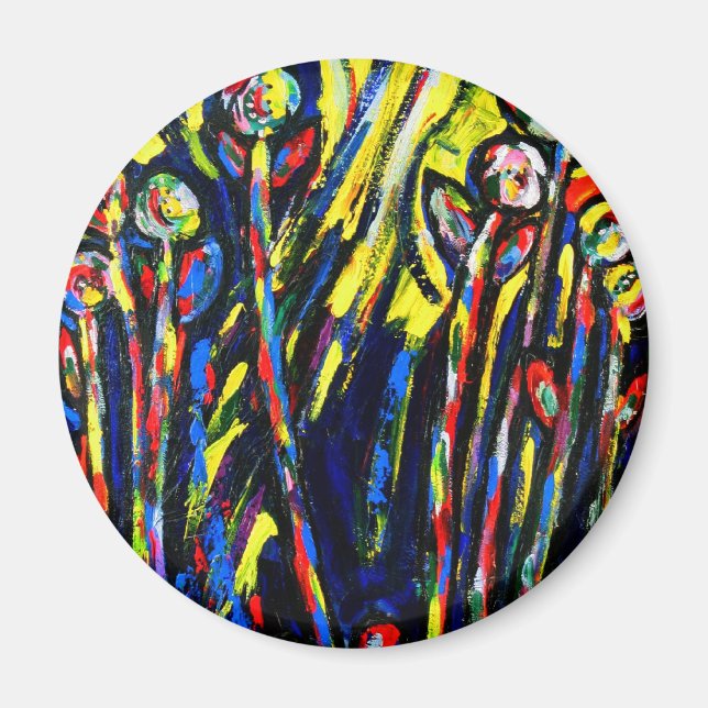 Imã Imagem redonda de design personalizado (Frente)