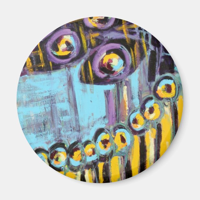 Imã Imagem redonda de design personalizado (Frente)