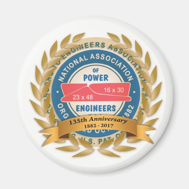 Imã Imagem redonda do 135.º aniversário (Frente)