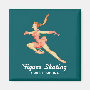 Imã Imagem Retroativa de Um Patinador Figura Em Um Equ