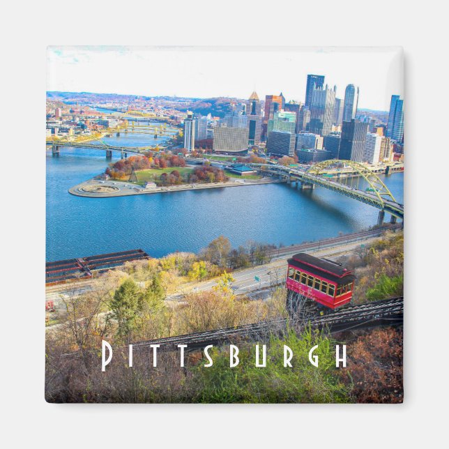 Imã Imagem Skyline Pittsburgh (Frente)