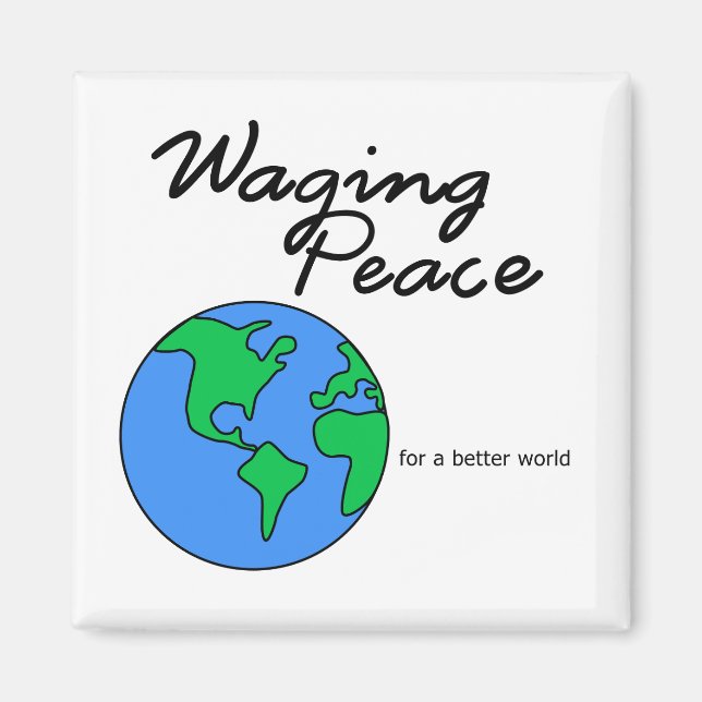 Imã Imagem Waging Peace Earth (Frente)