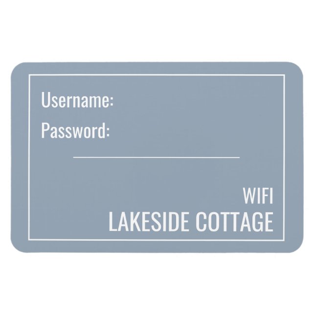 Ímã Imagem Wifi De Aluguel De Férias Azuis Moderna Min (Horizontal)