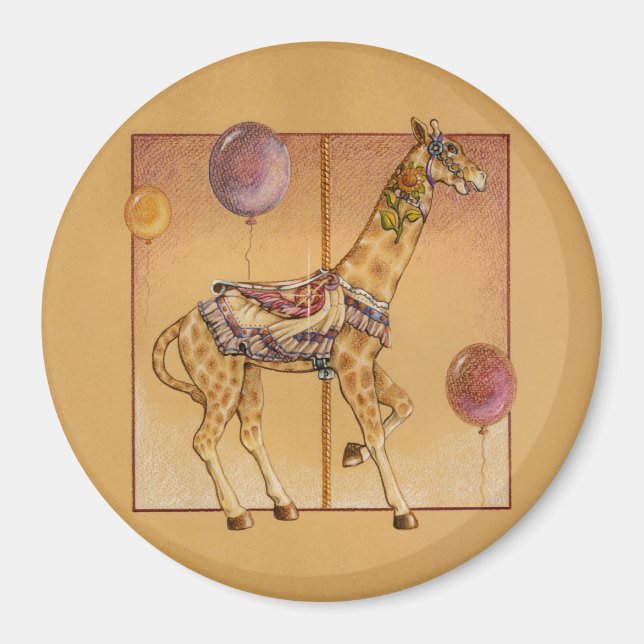 Imã Imagens - Carousel Giraffe (Frente)