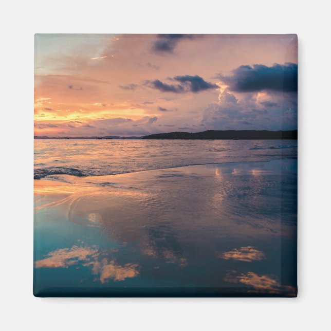 Imã Imagens Cênicas do Oceano de Arte de Praia Fotogra (Frente)
