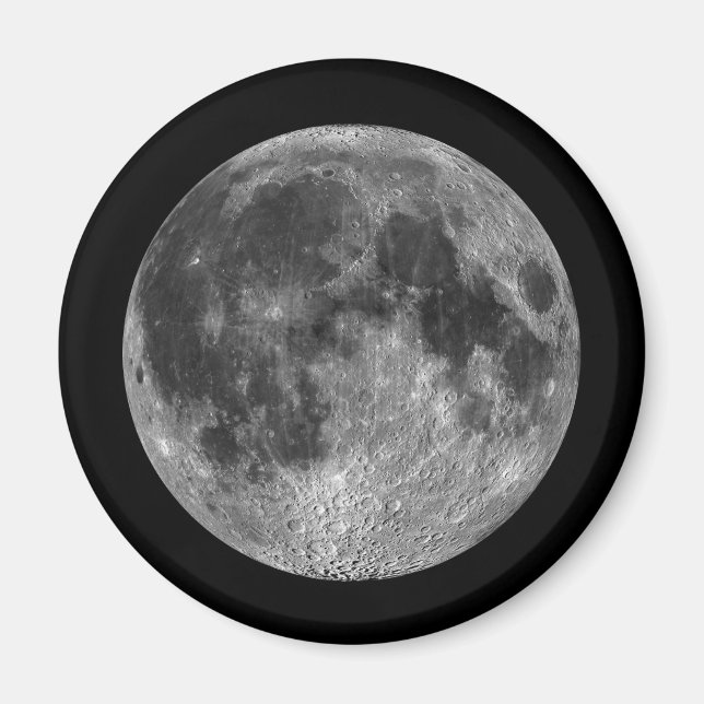 Imã Imagens Lunares da Lua Completa do Espaço Exterior (Frente)