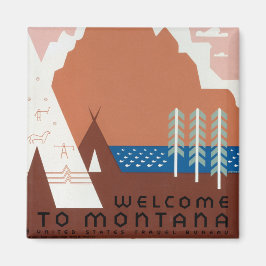 Imã Imagens Vintage da Paisagem de Montana