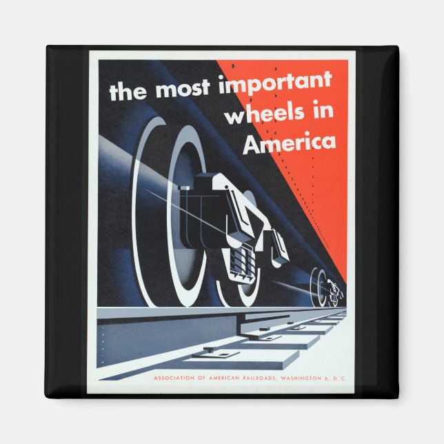 Imã Imagens Vintage Impressas do Comboio Imagem Estéti (Frente)