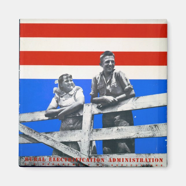 Imã Imagens Vintage Patriótica Imputadas (Frente)