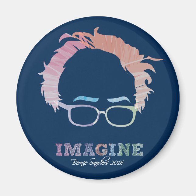 Imã Imagine Bernie Sanders 2016 - aquarelas (Frente)