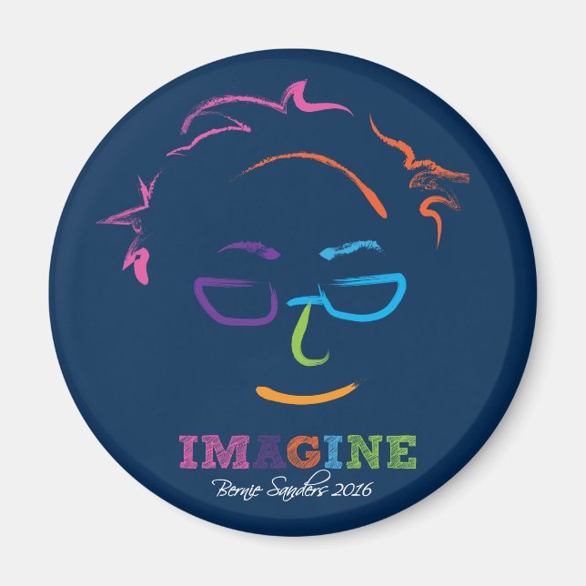 Imã Imagine Bernie Sanders 2016 - pinceladas (Frente)