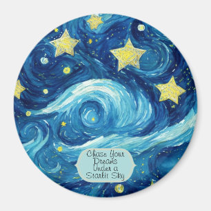 Imã Íman azul personalizado. Presentes noturnos estére