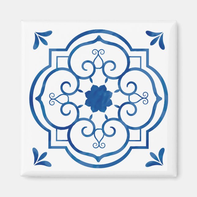 Imã Íman azulejo azul português (Frente)