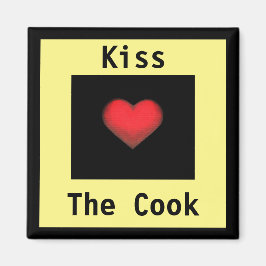 Imã Íman Beije o Cozinheiro Amarelo e Preto