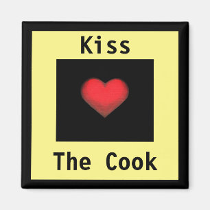 Imã Íman Beije o Cozinheiro Amarelo e Preto