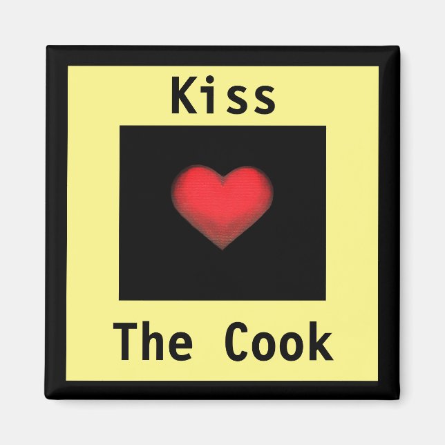 Imã Íman Beije o Cozinheiro Amarelo e Preto (Frente)