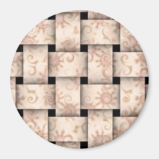 Imã íman bonito de tecelagem rosa (Frente)