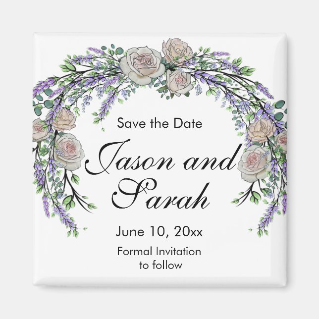 Imã Íman branco-rosa lavanda eucalipto (Frente)