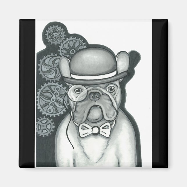Imã Íman Bulldog Francês Steampunk (Frente)