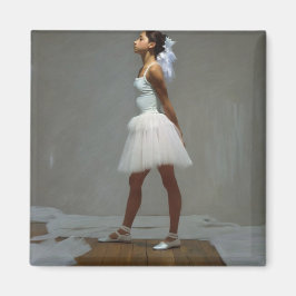 Imã Iman con bailarina inspirada por Degas
