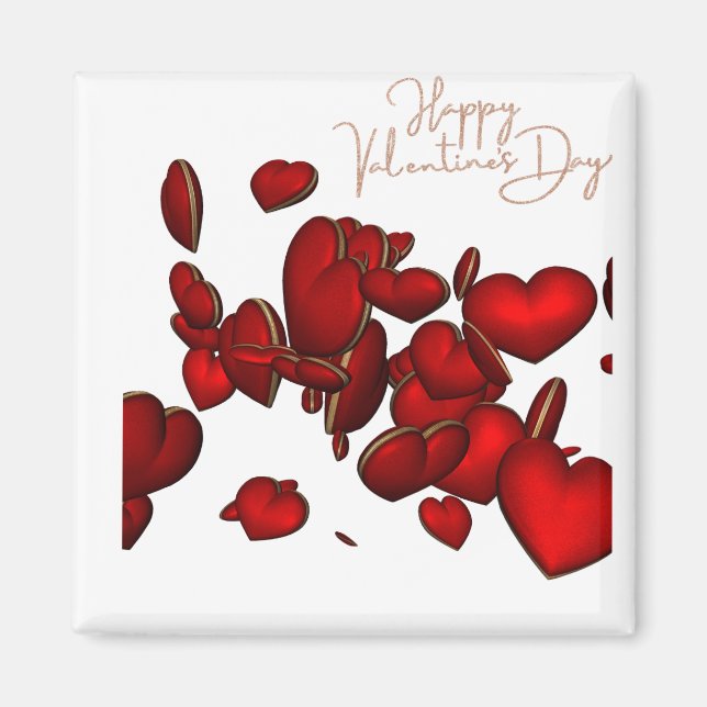 Imã Imán 🧲 Cuadrado Happy Valentine’s Day (Frente)