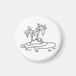 Imã íman da Ilha do Paraíso, desenho de linha